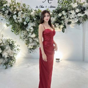 High Split Satin Sleeveless Long Design